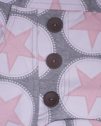 Spodenki model grey button LIGHT PINK STARS